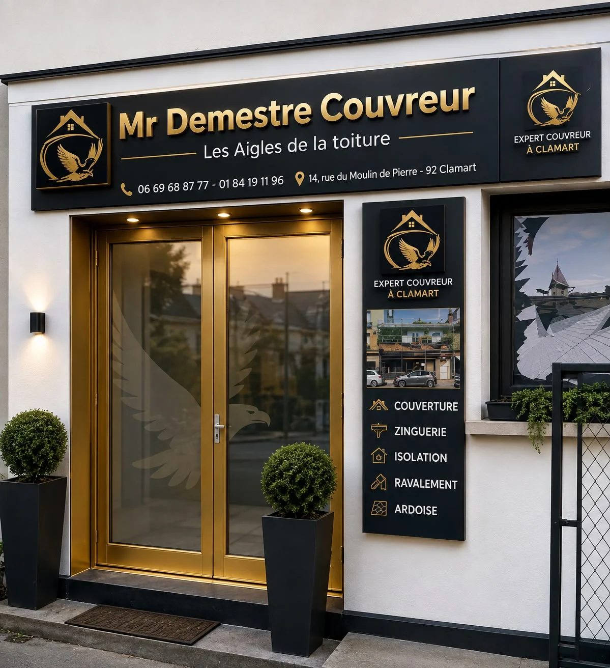 Showroom Les Aigles de la Toiture couvreur Clamart